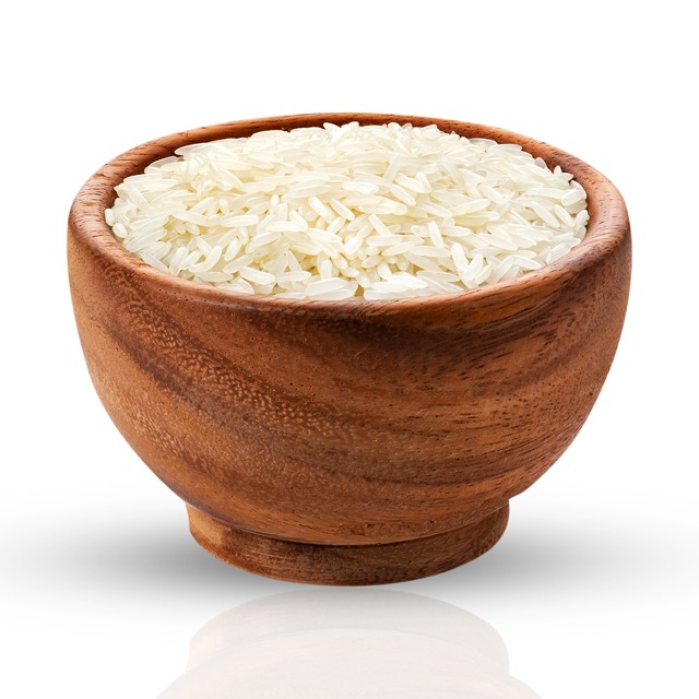 White rice grains